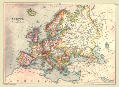Európa térkép, 1902. alkotó: Unbekannt