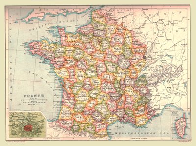 Franciaország térképe, 1902. alkotó: Unbekannt
