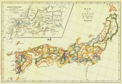 Japán térképe a tartományokban Iyeyasu idejében, 1903. alkotó: Unbekannt