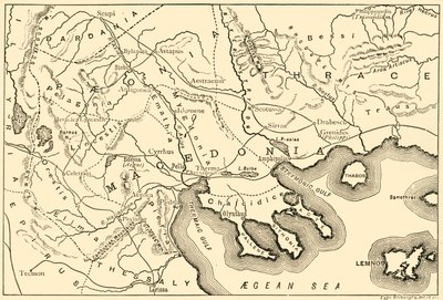 Macedónia és a szomszédos körzetek térképe, 1890. alkotó: Unbekannt
