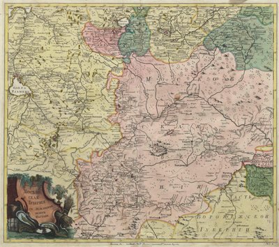 A moszkvai kormányzóság és a legközelebbi tartományok térképe, 1745 alkotó: Unbekannt