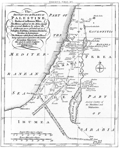 Palesztina térképe ókori szerzők alapján, 1830 körül alkotó: Unbekannt