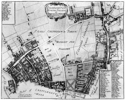 Shoreditch, Norton Folgate és Cripplegate térképe, 1907 alkotó: Unbekannt