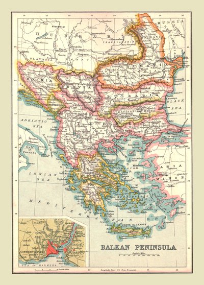 A Balkán-félsziget térképe, 1902. alkotó: Unbekannt