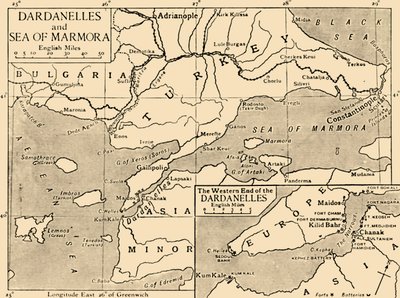 A Dardanellák és a Márvány-tenger térképe, 1914, 1920. alkotó: Unbekannt