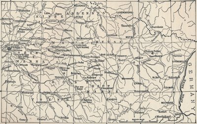 A hadműveleti terület térképe 1814-ben, 1896-ban alkotó: Unbekannt