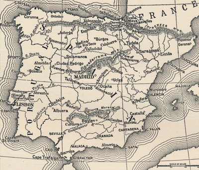 A spanyol hadjárat térképe, c1807-1814, 1896 alkotó: Unbekannt