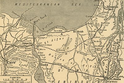 A Szuezi-csatorna török támadásának térképe, Egyiptom, első világháború, 1915, 1920 c. alkotó: Unbekannt