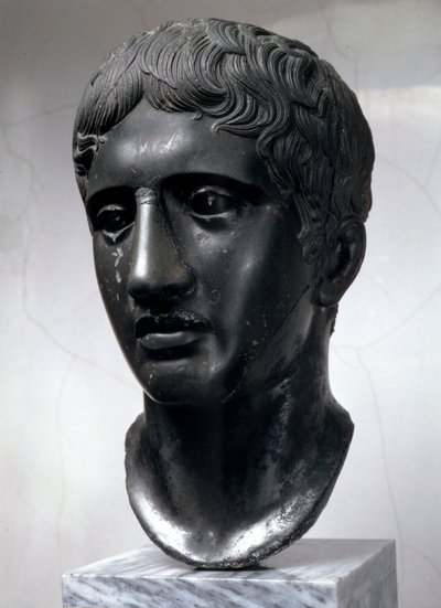 Doryphoros márványfeje Római másolat, Polykleitos eredetije után, Kr.e. 450-c440 alkotó: Unbekannt