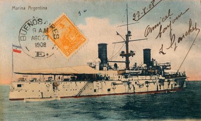 Argentin haditengerészet. Csatahajó, Belgrano, 1908 alkotó: Unbekannt