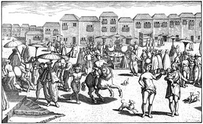 Piac Goában, Indiában, 1599 alkotó: Unbekannt