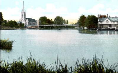 Marlow híd és templom, Buckinghamshire, XX. század alkotó: Unbekannt