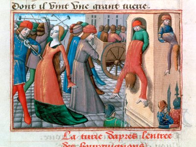 Az armagnácok lemészárlása a Bourguignonok által, Párizs, 1418, 1484 alkotó: Unbekannt