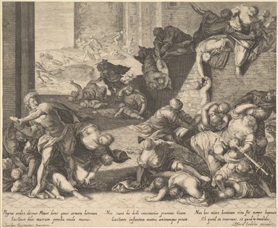 Az ártatlanok mészárlása, kicsinyített és fordított másolat Aegidius Sadeler nyomán, 16001629. alkotó: Unbekannt