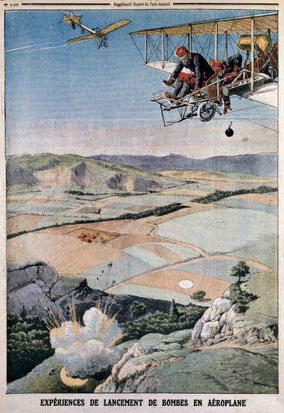 A francia légihadtest tagjai bombagyakorlaton Chalonsban, 1912 alkotó: Unbekannt