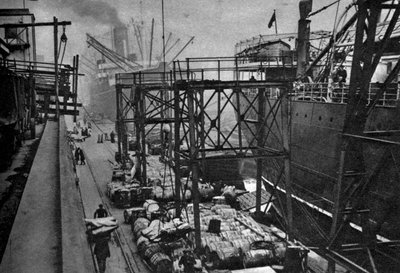 Kereskedelmi hajók a londoni Royal Albert Dockban, 1926-1927 alkotó: Unbekannt