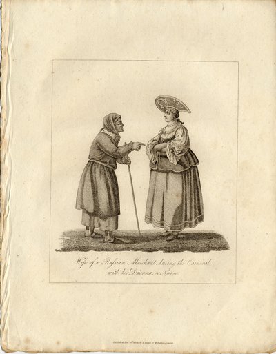 A kereskedő felesége a nővérrel Fasching idején, 1833 alkotó: Unbekannt
