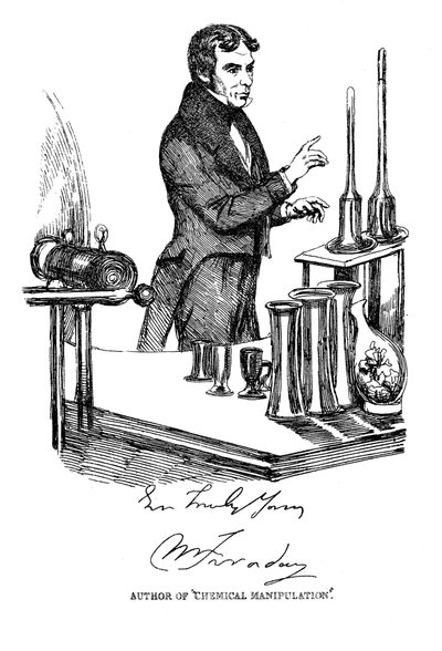 Michael Faraday előadást tart a londoni Királyi Intézetben, 1835 alkotó: Unbekannt