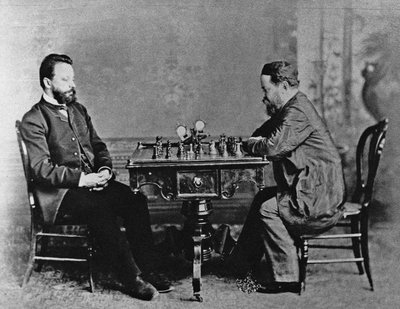Mihail Chigorin 1850-1908 és William Steinitz 1836-1900 Havannában, 1880, 1880 alkotó: Unbekannt