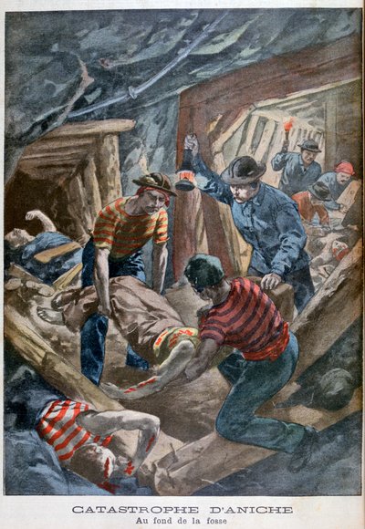 Bányaomlás, Aniche, Franciaország, 1900 alkotó: Unbekannt