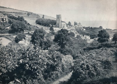 Aknafej – Kilátás a falura és a templomra, 1895 alkotó: Unbekannt