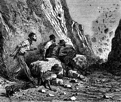Bányászok robbantása, 1879. alkotó: Unbekannt