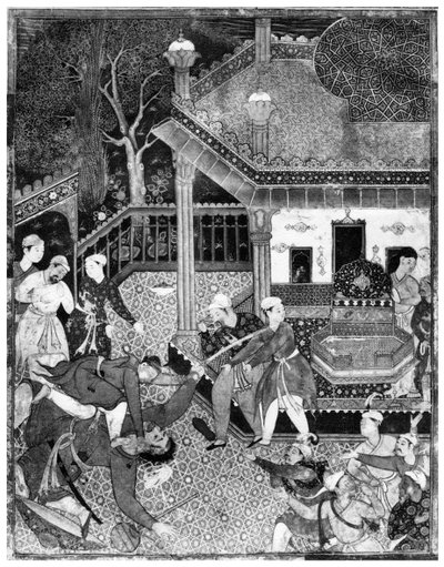 Miniatűr a Dastan e-Amir Hamza-ból, c1500 1958 alkotó: Unbekannt