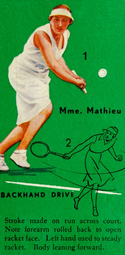 Mrs. Mathieu – Backhand Drive, c1935. alkotó: Unbekannt