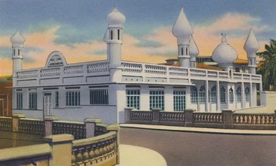 Mohammedán mecset, Spanyolország kikötője, Trinidad, B.W.I., 1940-es évek. alkotó: Unbekannt