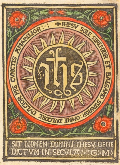 Monogram JHS lángoló körben, c. 1500. alkotó: Unbekannt