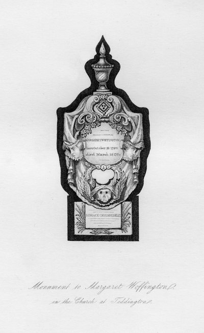 Emlékmű Margaret Woffingtonnak, a színésznőnek Teddingtonban, 18. század, 1840 alkotó: Unbekannt