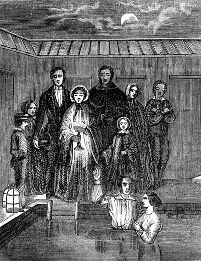 Mormon keresztség teljes alámerítéssel, Salt Lake City, Utah, 1853 alkotó: Unbekannt