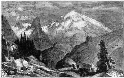 Mount Shasta, a Sierra Nevada északi csúcsa, Kalifornia, USA, 1870 alkotó: Unbekannt