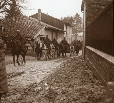 Lovas francia katonák tüzérséggel, c1914-c1918 alkotó: Unbekannt