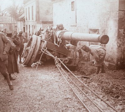 Mozgó nehéztüzérség, Genicourt, Észak-Franciaország, c1914-c1918 alkotó: Unbekannt
