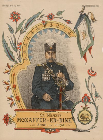 Muzaffar ad-din Shah Qajar 1853-1907, Perzsia császára, 1896 alkotó: Unbekannt