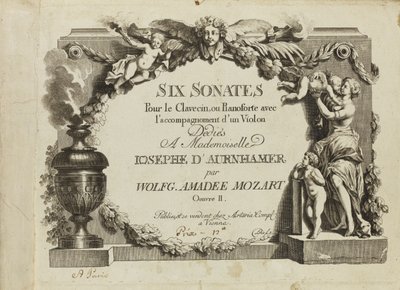 Mozart: Hat szonáta csembalóra vagy zongorára hegedűkísérettel Mademo-nak szentelve alkotó: Unbekannt