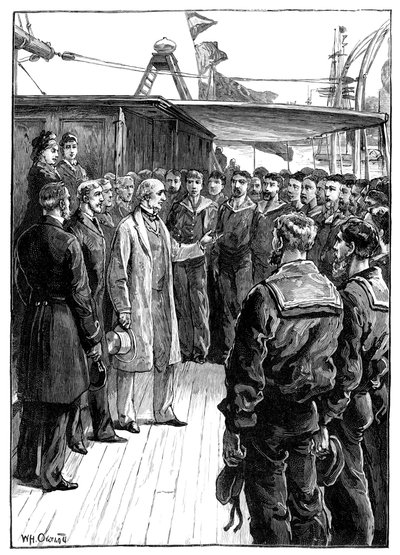 Mr Gladstone beszédet mond a Grantully-kastély tisztjeihez és legénységéhez, 19. század vége alkotó: Unbekannt