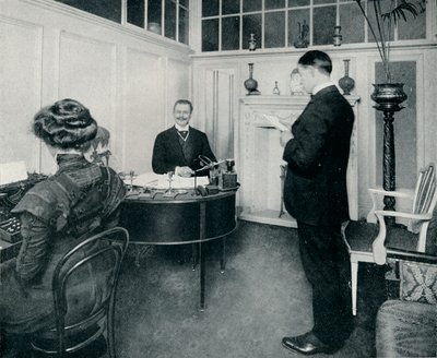 Sandow úr, aki részt vesz a napi levelezésében, 1898 alkotó: Unbekannt