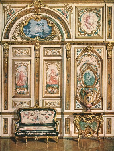 Falfestmény a Fontainebleau-i palotában, Franciaországban, 1928. alkotó: Unbekannt