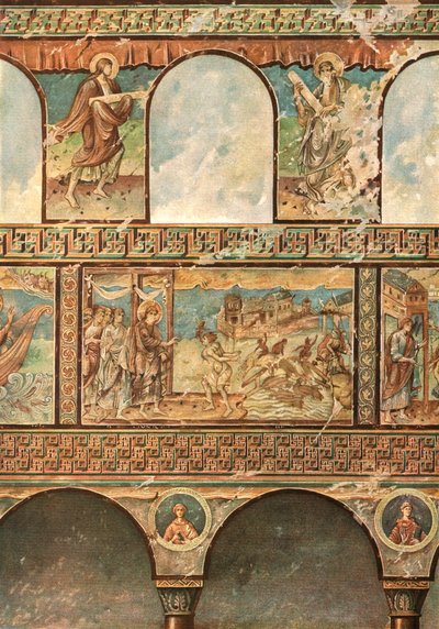 Falfestmények a Szent György-templomban, Oberzell, Reichenau, Németország, 1928. alkotó: Unbekannt