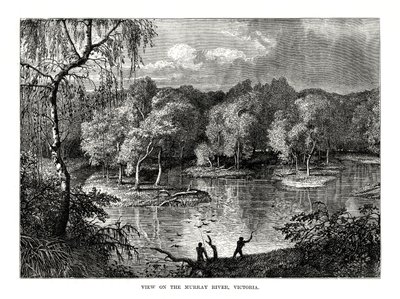 Murray River, Victoria, Ausztrália, 1877 alkotó: Unbekannt