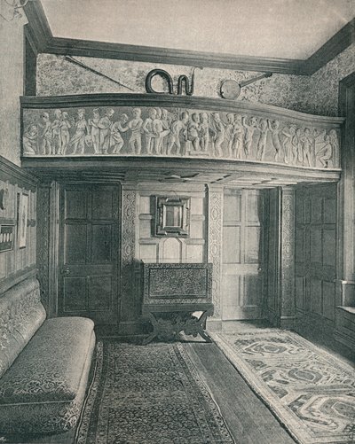 Zenei Galéria szoborral, c1893. alkotó: Unbekannt