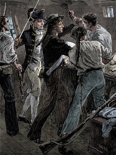 A Bounty legénységének lázadása, 1789, 19. század vége alkotó: Unbekannt