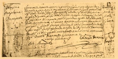 Napóleon születési anyakönyvi kivonata, 1782. július 19., 1921. alkotó: Unbekannt