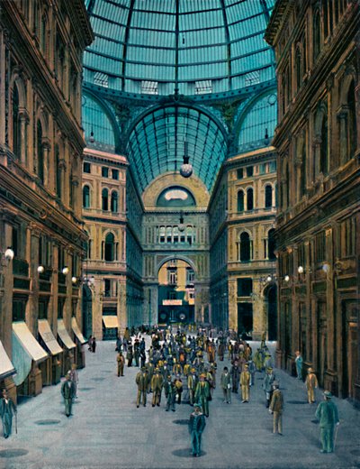 Nápoly - Galleria Umberto I belseje, Galleria Umberto I belseje, 1900 körül. alkotó: Unbekannt