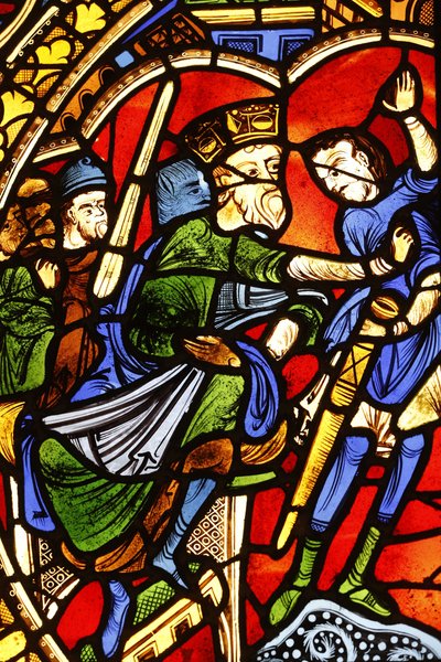 Francia Műemlékek Nemzeti Múzeuma. Saint Pierre katedrális. Ólomüveg ablak. Szent Pál elkárhozása, Párizs, Franciaország alkotó: Unbekannt