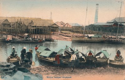 Natív Sampan Szingapúr, 1910 alkotó: Unbekannt