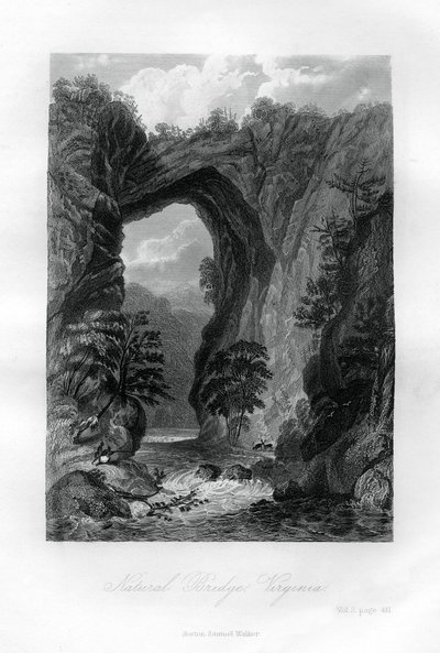 Natural Bridge, Virginia, USA, 1855 alkotó: Unbekannt