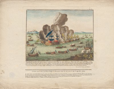 Tengerészeti csata az orosz és az oszmán flotta között a Fekete-tengeren 1788. június 28-án és 29-én. alkotó: Unbekannt